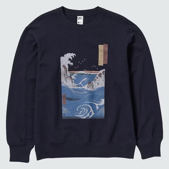 Uniqlo Shirts Uniqlo Ut Ukiyoe Hokusai Wave Crewneck Poshmark